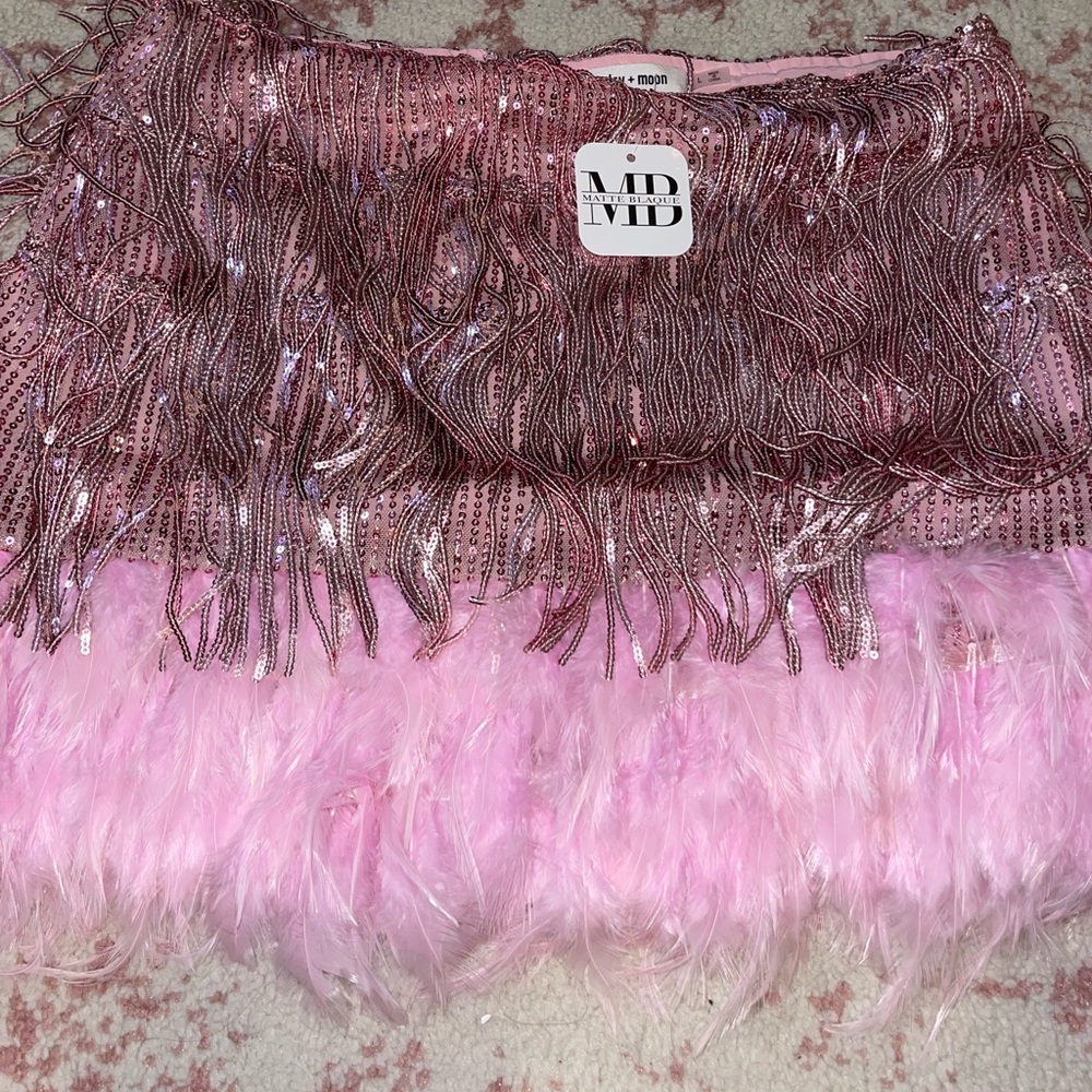 Pink sequin skirt